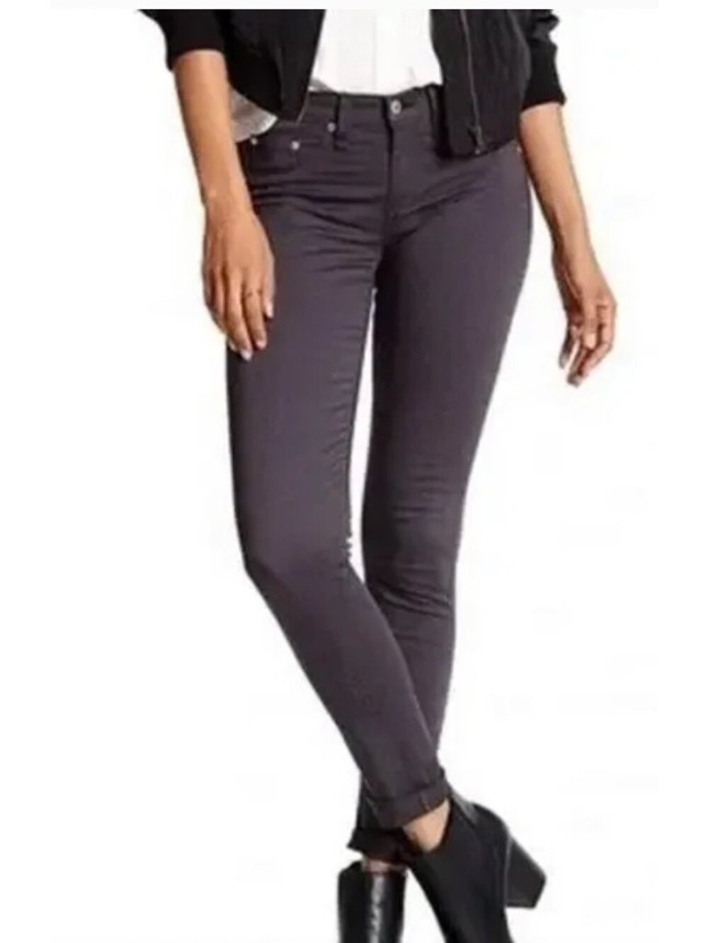 rag bone Skinny Jeans Gray Stretch Twill Full Length Womens 31